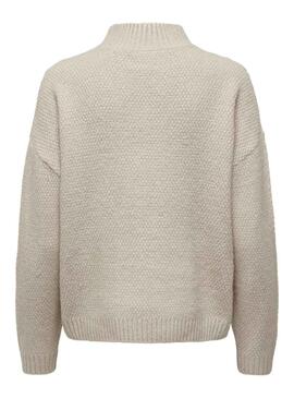 Pull Only Amber Col haut Beige pour Femme
