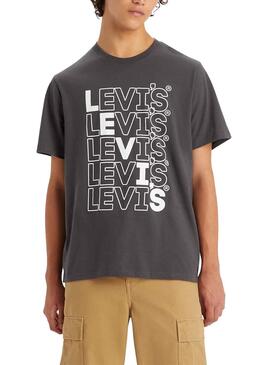 T-Shirt Levis Relaxed Gris pour Homme