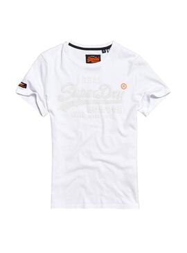 T-Shirt Superdry Logo Vintage Blanc Homme