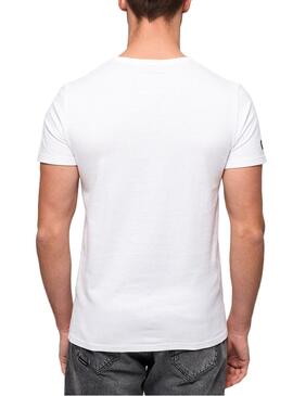 T-Shirt Superdry Logo Vintage Blanc Homme