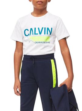 T-Shirt Calvin Klein Star Print  Blanc Enfante