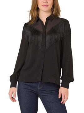 Chemise Naf Naf Frange Noire pour Femme