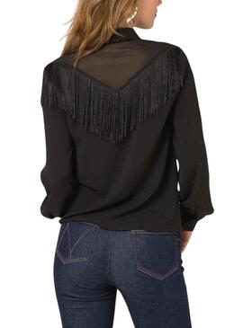 Chemise Naf Naf Frange Noire pour Femme