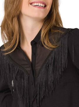 Chemise Naf Naf Frange Noire pour Femme
