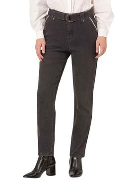 Pantalon Naf Naf Vivo Lurex Noire pour Femme