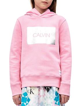 T-Shirt Calvin Klein Silver Box Rose Fille
