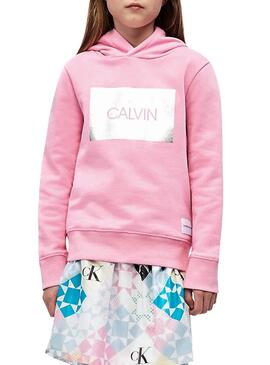 T-Shirt Calvin Klein Silver Box Rose Fille