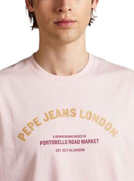 T-Shirt Pepe Jeans Waddon Rosa pour Homme