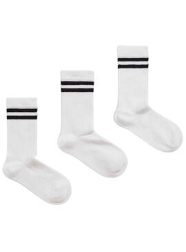 Pack 3 Chaussettes Pepe Jeans Ribetes Blanc Femme