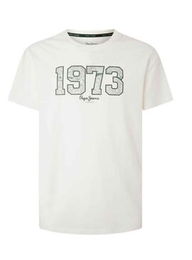 T-Shirt Pepe Jeans Wyatt Blanc pour Homme