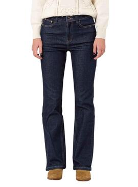 Pantalon Jeans Naf Naf Brut Bleu Marine pour Femme