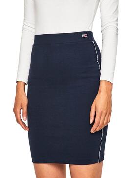 Jupe Tommy Jeans Piping Bodycon Bleu Femme