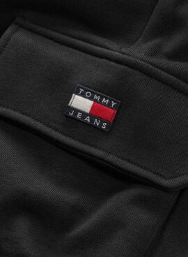Pantalon Tommy Jeans Badge Cargo Noire Homme