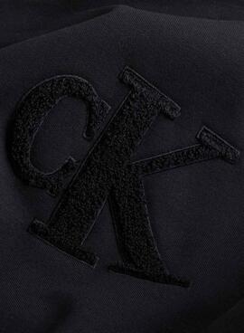 Sweat Calvin Klein Chenille Noire pour Femme