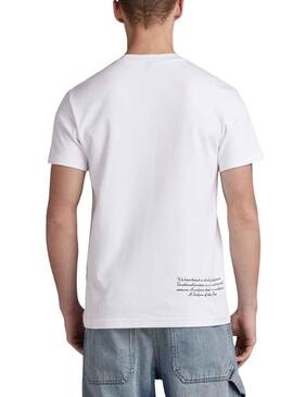T-Shirt G-Star Multi Graphic Blanc pour Homme