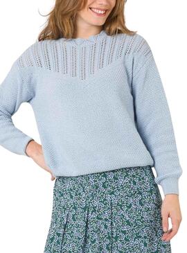 Pull Naf Naf Brouillons Bleu pour Femme