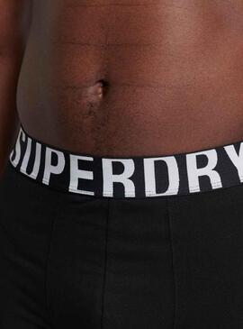 Slip Superdry Double Logo Noire pour Homme