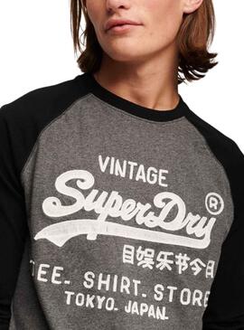 T-Shirt Superdry Store Gris pour Homme