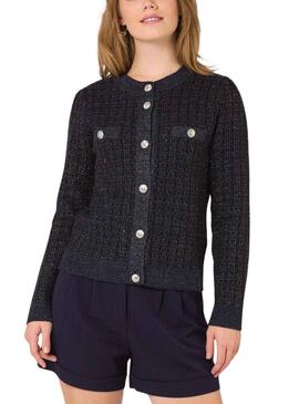 Veste Naf Naf Luminosité Bleu Marine pour Femme