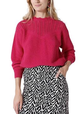 Pull Naf Naf Brouillons roses pour Femme