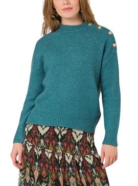 Pull Naf Naf Céladon Vert pour Femme