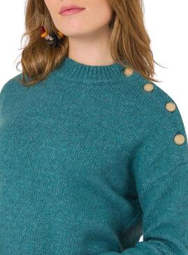 Pull Naf Naf Céladon Vert pour Femme