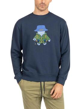 Sweat El Pulpo Explorer Bleu Marine pour Homme
