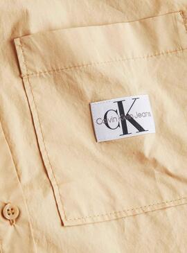 Chemise Calvin Klein tissé Label Camel Femme
