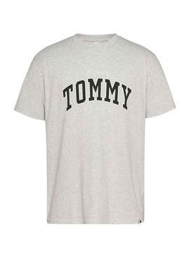 T-Shirt Tommy Jeans Université Gris pour Homme