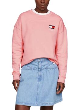 Sweat Tommy Jeans Graphic Flag Rose pour Femme