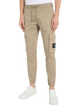 Pantalon Calvin Klein Cargo Beige pour Homme