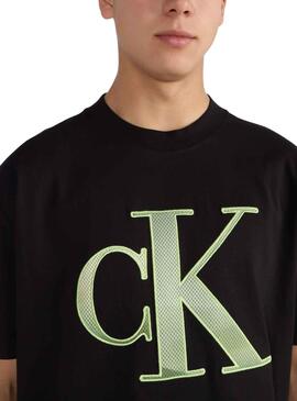 T-Shirt Calvin Klein perforé Jumpsuitlogo Noire