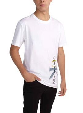 T-Shirt Calvin Klein bicolore Jumpsuitlogo Blanc