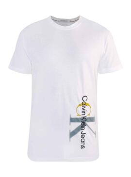 T-Shirt Calvin Klein bicolore Jumpsuitlogo Blanc