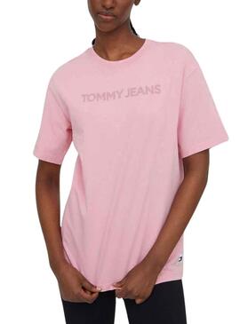 T-Shirt Tommy Jeans Bold Rosa pour Femme