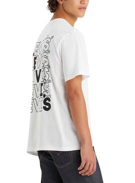 T-Shirt Levis Marche d'escalier Blanc pour Homme