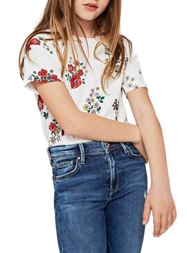 T-Shirt Jeans Pepe Anette Flores Fille