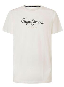 T-Shirt Pepe Jeans Eggo Blanc pour Homme