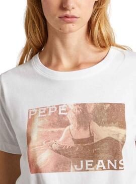 T-Shirt Pepe Jeans Higi Blanc pour Femme