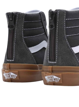Baskets Vans Sk8 Hi Zip Gris pour Garçon et Fille