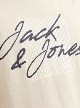 T-Shirt Jack & Jones Zurich Beige pour Homme