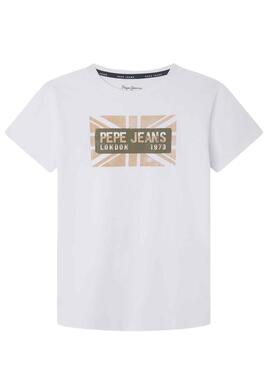 T-Shirt Pepe Jeans Randal Blanc pour Garçon