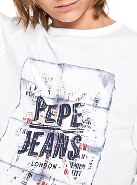 T-Shirt Jeans Pepe Cesar Blanco Enfante