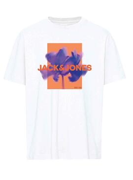 T-Shirt Jack & Jones Floral Blanc pour Garçon
