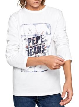 T-Shirt Jeans Pepe Cesar Blanco Enfante
