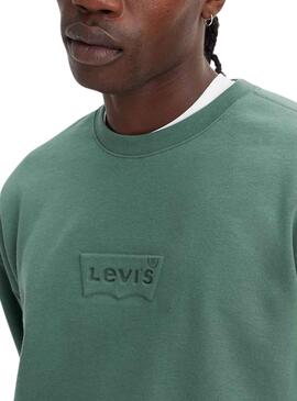 Sweat Levis Relaxed Crew Vert pour Homme