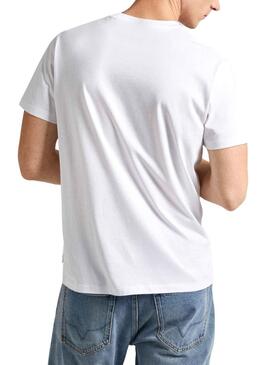 T-Shirt Pepe Jeans Craigton Blanc pour Homme