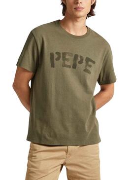 T-Shirt Pepe Jeans Rolf Vert pour Homme
