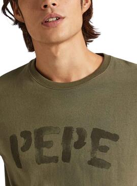 T-Shirt Pepe Jeans Rolf Vert pour Homme