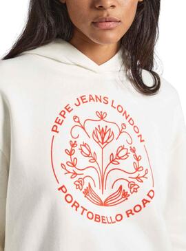 Sweat Pepe Jeans Haria Blanc pour Femme